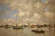 Eugene Boudin Bordeaux, Boats on the Garonne USA oil painting artist